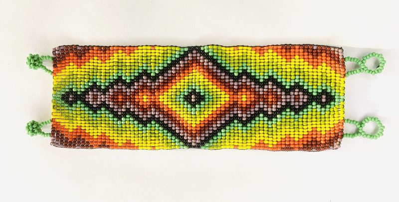 Fulni-ô People: Yellow Design Handcrafted Beaded Bracelet
