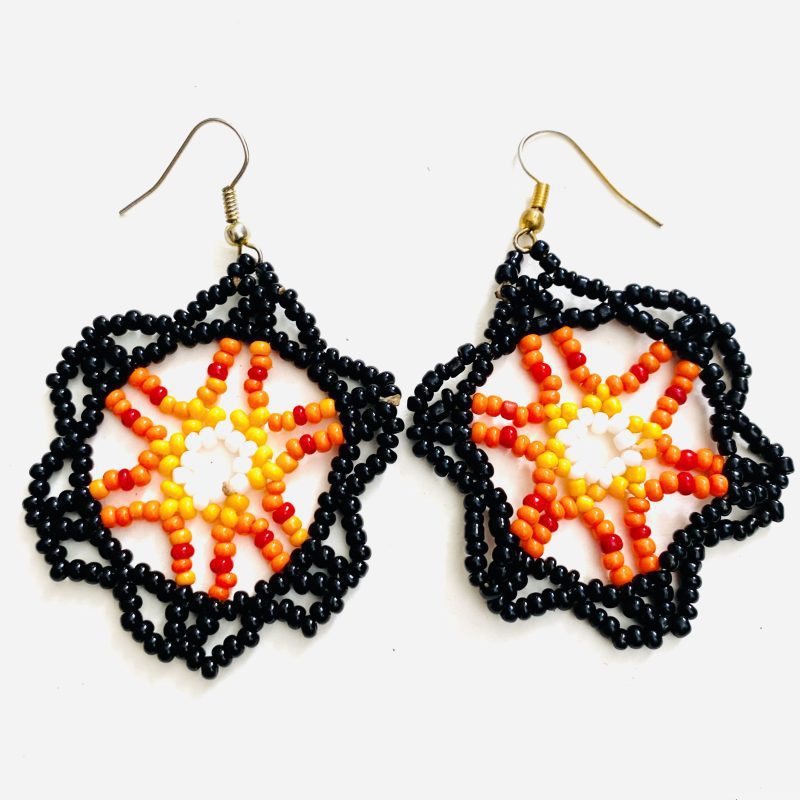 Huni Kuni People: Expressive Colourful  Beaded Earrings
