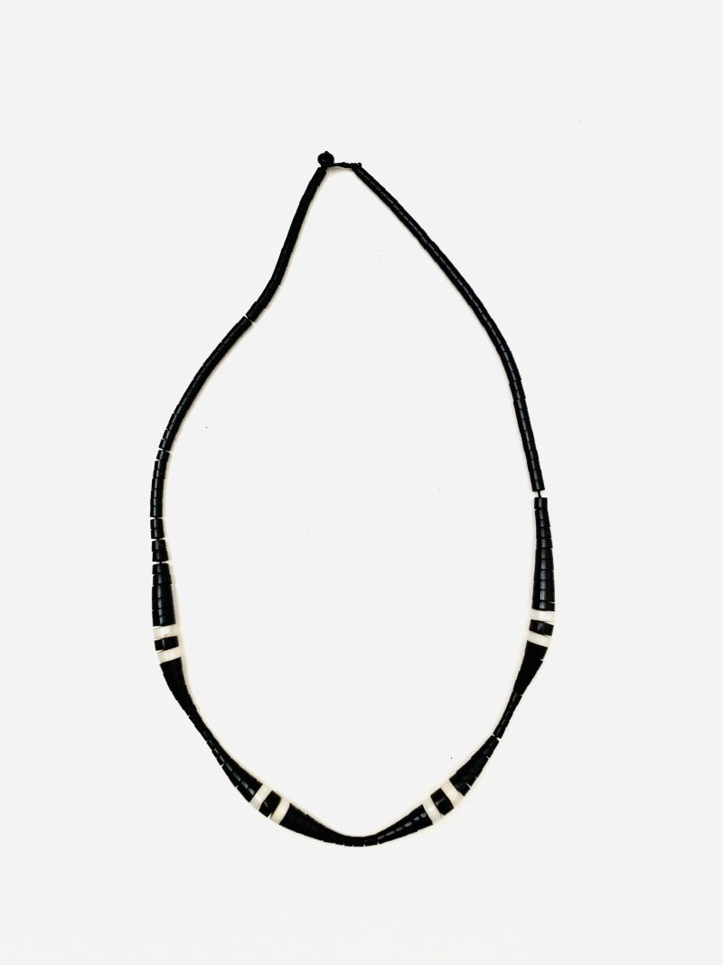 Apurinã People: Tukumã Dark Brown and White Caterpillar Necklace- Handcrafted