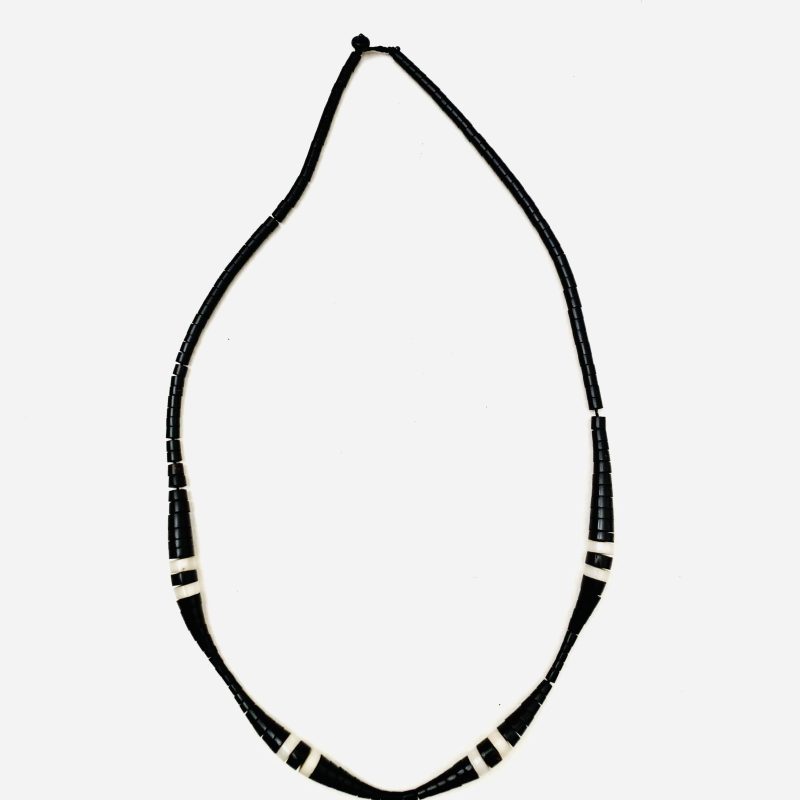 Apurinã People: Tukumã Dark Brown and White Caterpillar Necklace- Handcrafted
