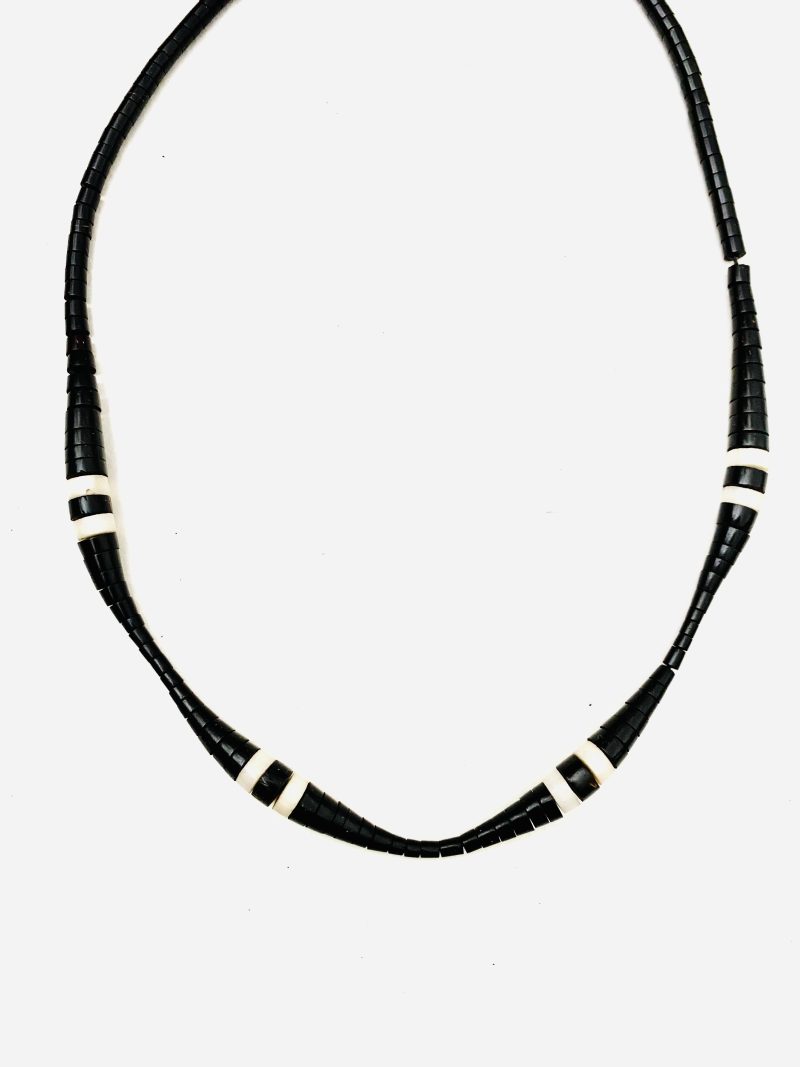 Apurinã People: Tukumã Dark Brown and White Caterpillar Necklace- Handcrafted - Image 4
