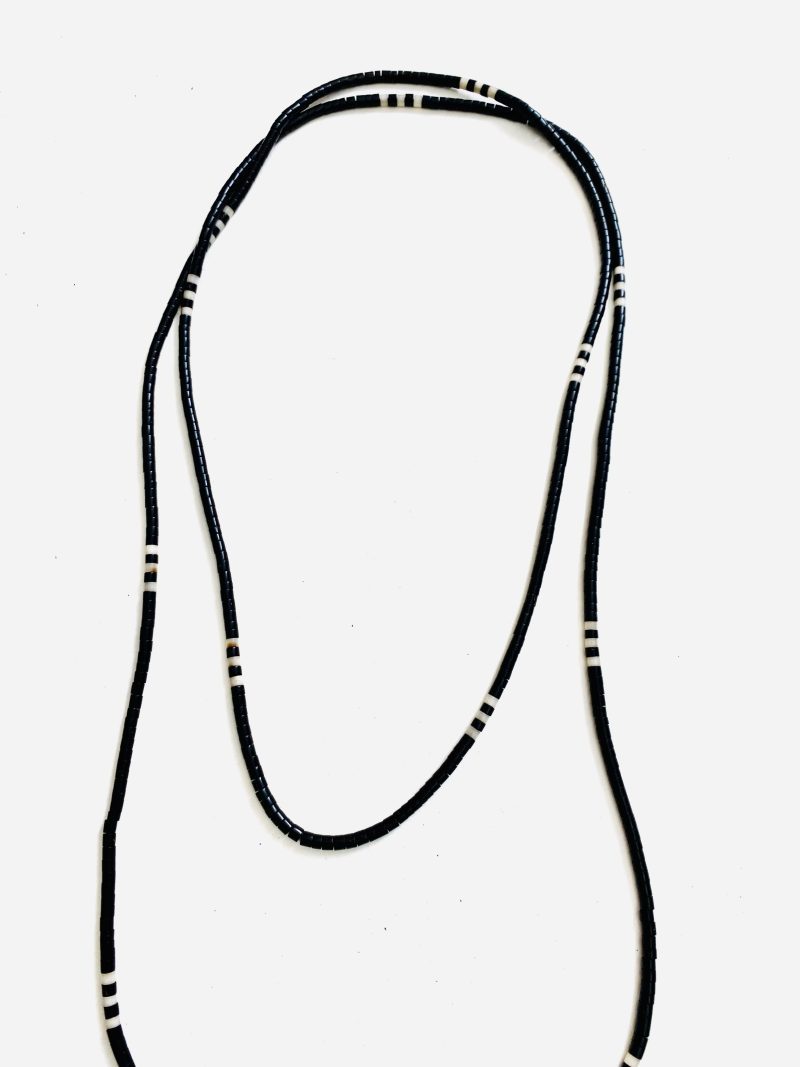Tukumã People: Dark Chocolate and White Necklace- Handcrafted - Image 2