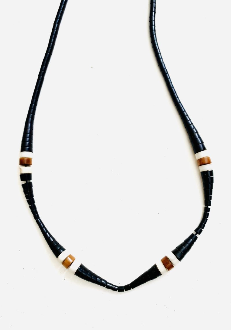 Apurinã People: Tukumã Mix Brown and White Caterpillar Necklace- Handcrafted