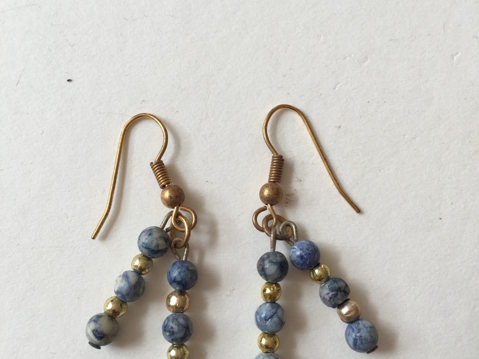 Unique Handmade Lapis Lazuli Earrings - Image 2