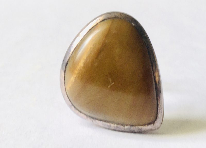 Agate Ring Set in Silver Ring/size Q - Image 4