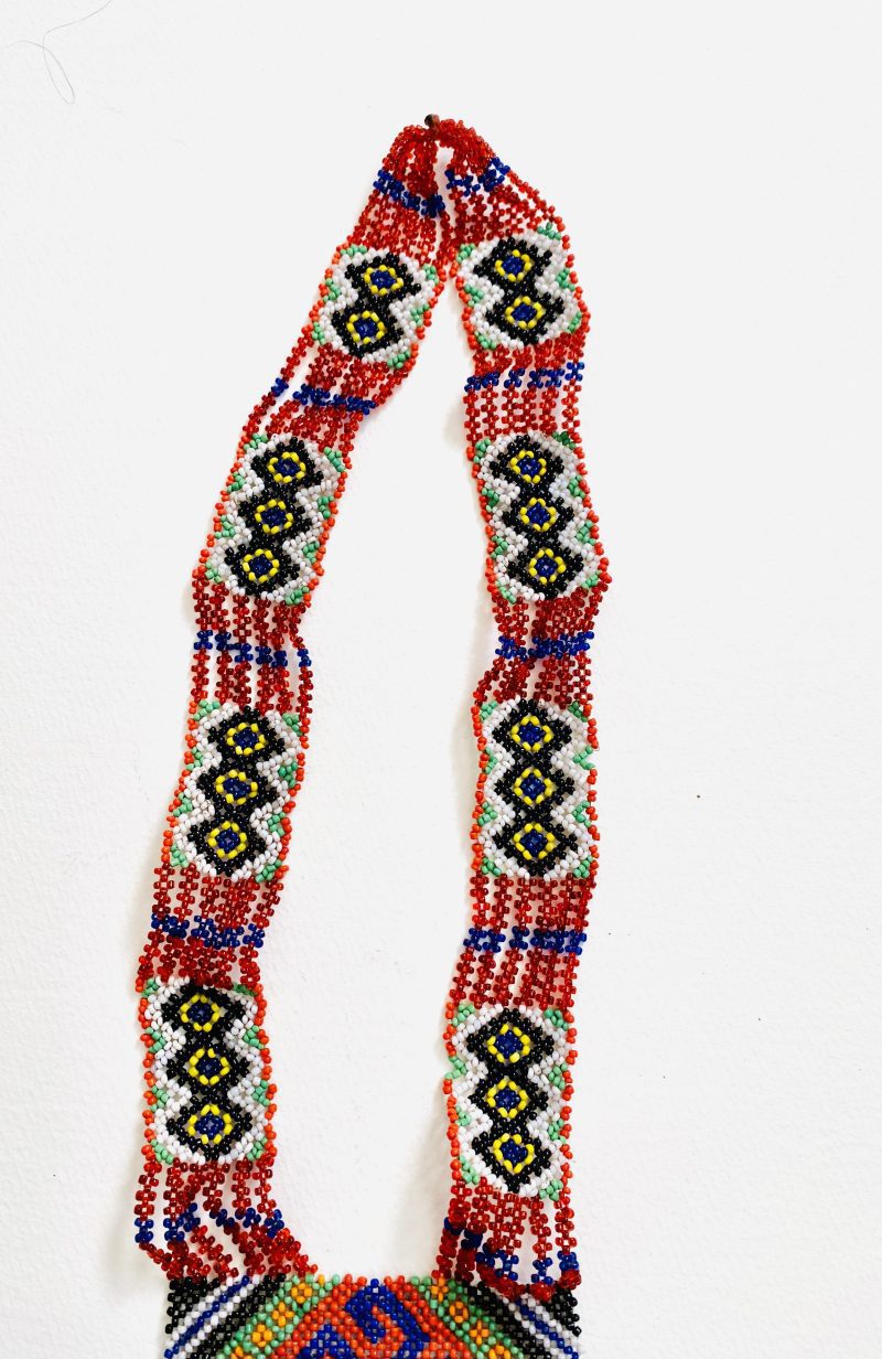 Kulina People: Handcrafted Ceremonial  Unique Necklace Pink - Image 3