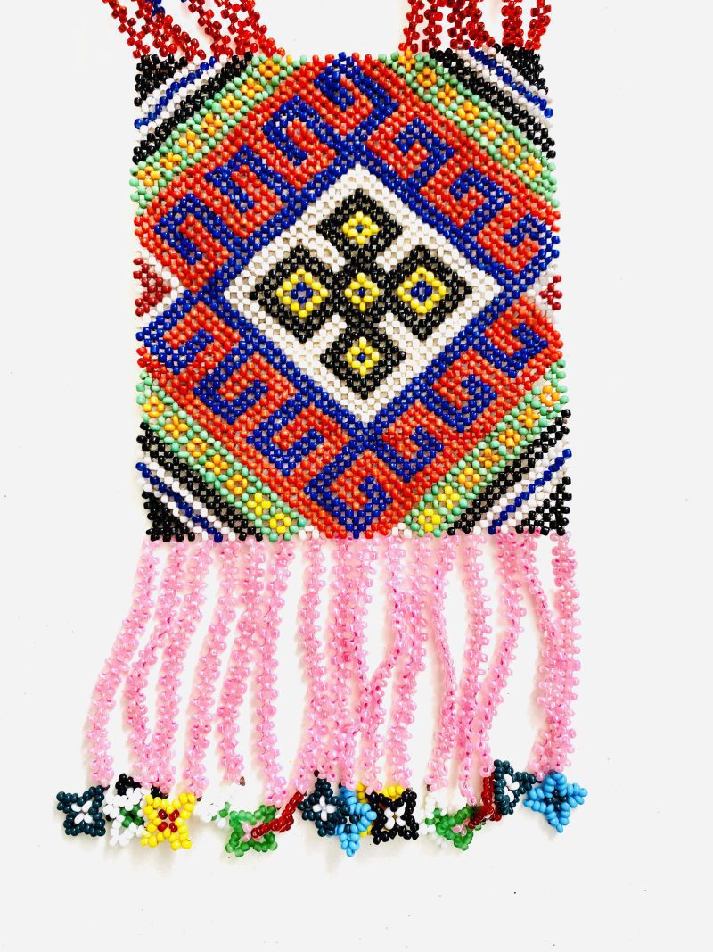 Kulina People: Handcrafted Ceremonial  Unique Necklace Pink