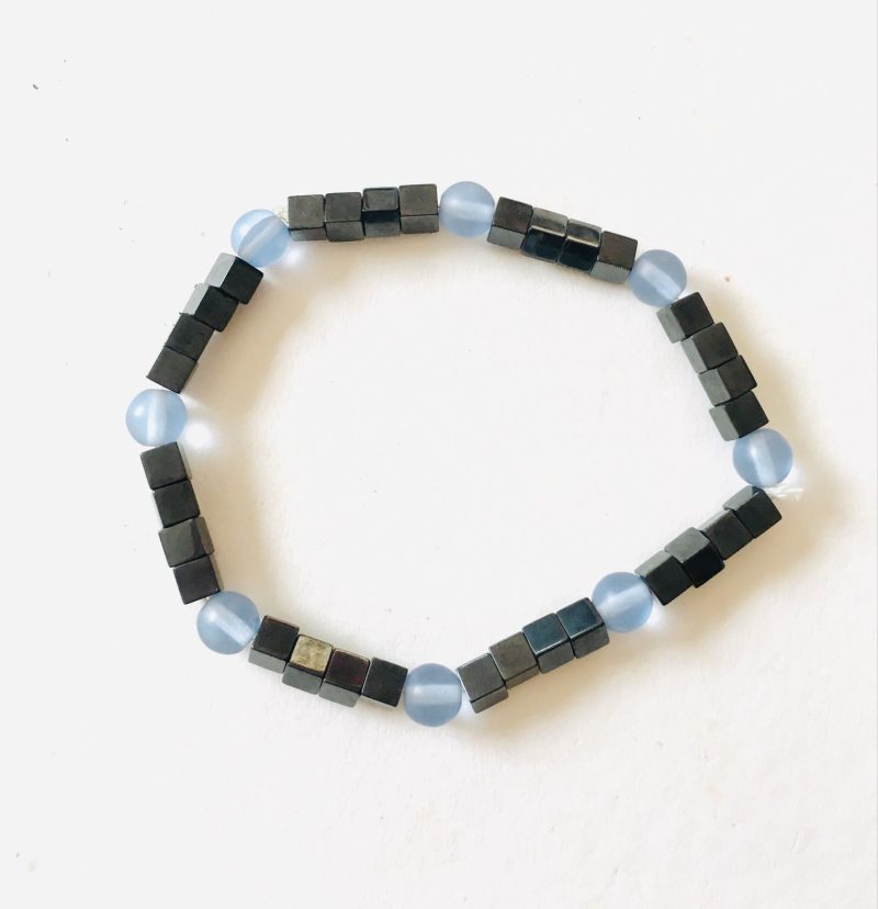 Black and Blue Beaded Bracelet